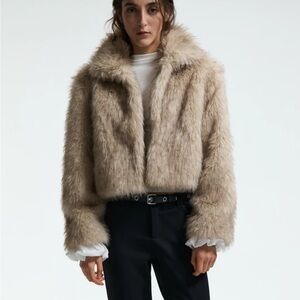 H&M Women's Teddy Jacket - Tan